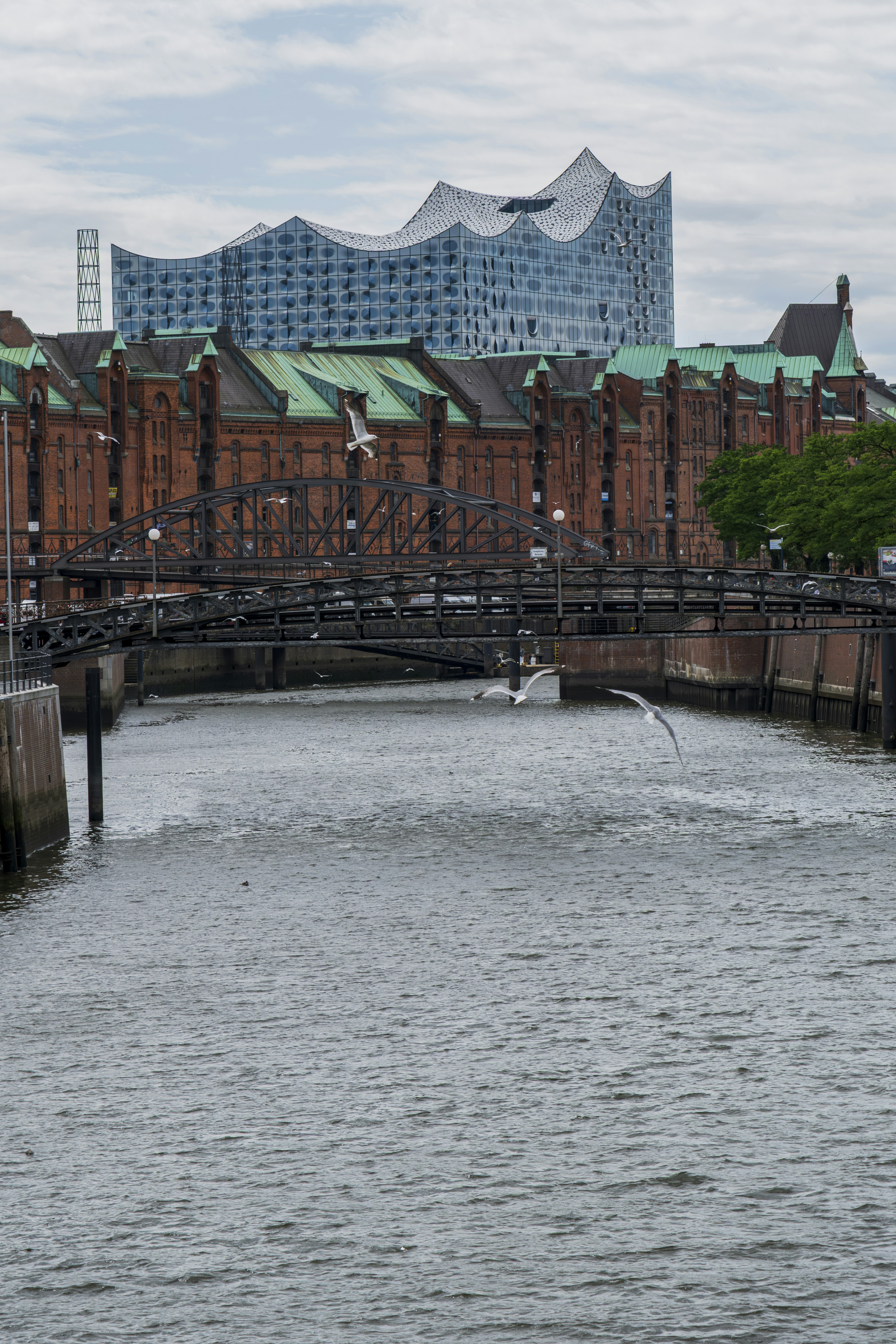 Hamburg's elbphilharmonie and speicherstadt district.